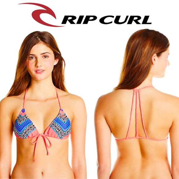 RIP CURL Gypsy Queen Tri Bikini Top Hot Coral - Size M - Picture 1 of 6